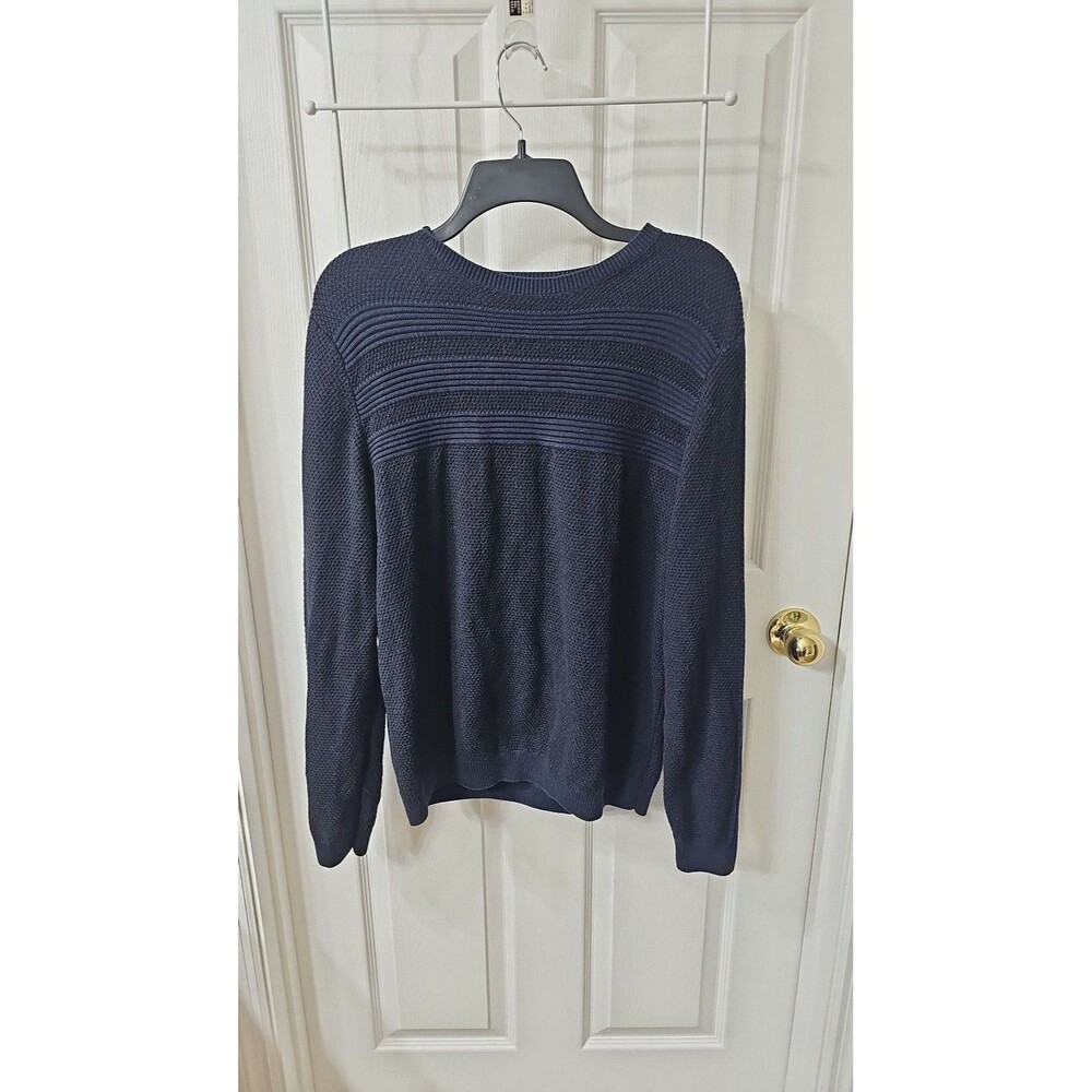 Calvin Klein Men's Navy Textured Knit Crewneck Sweater Size Medium